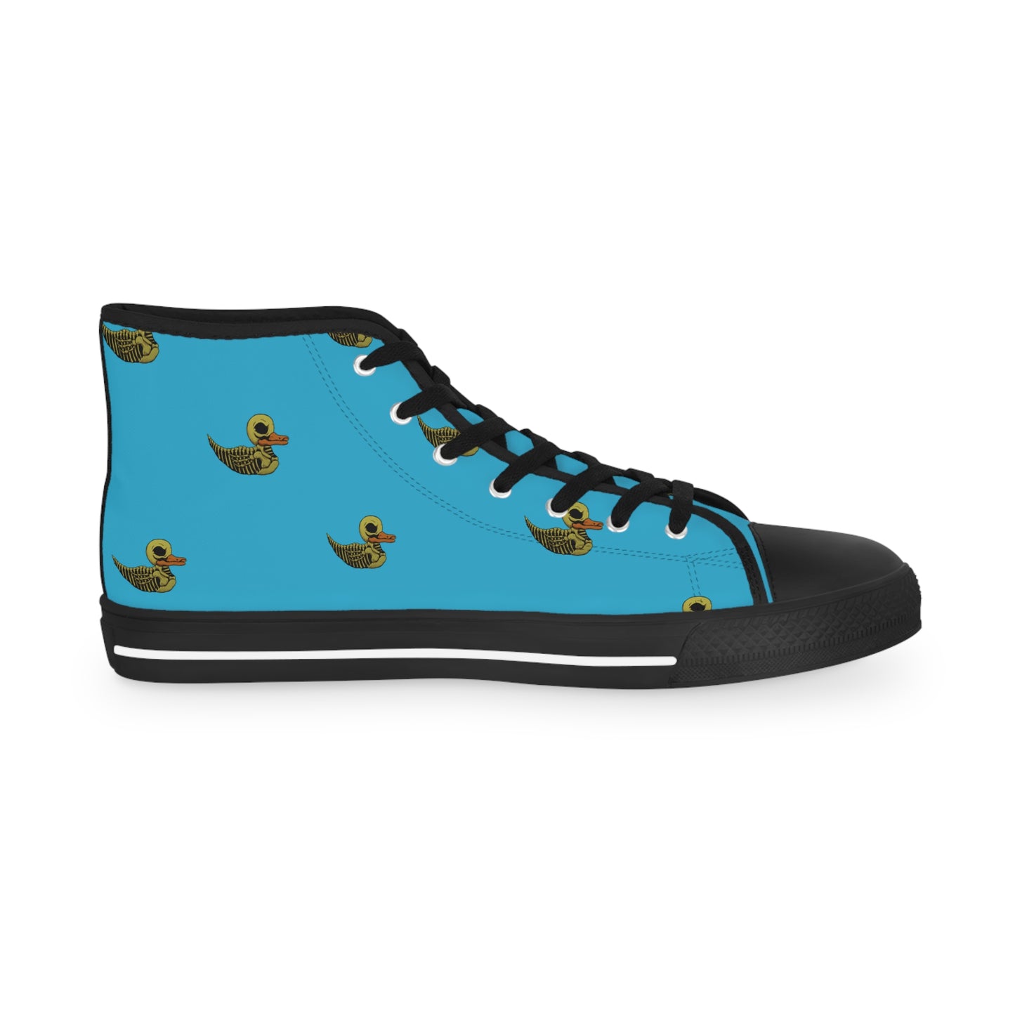 Skele-Rubber-Ducky Men's High Top Sneakers (blue)