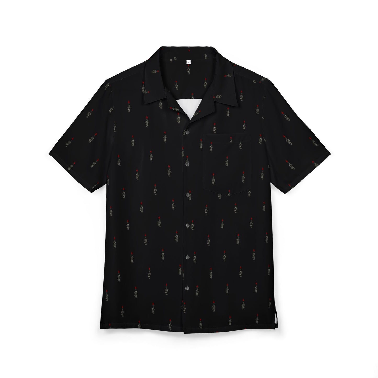 Skeleton Hand Love Sign Button-Down Shirt