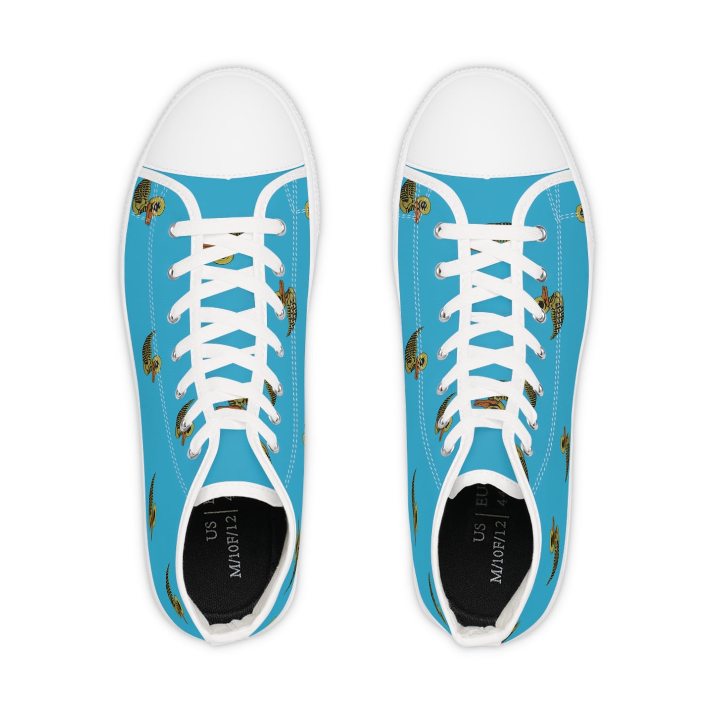 Skele-Rubber-Ducky Men's High Top Sneakers (blue)