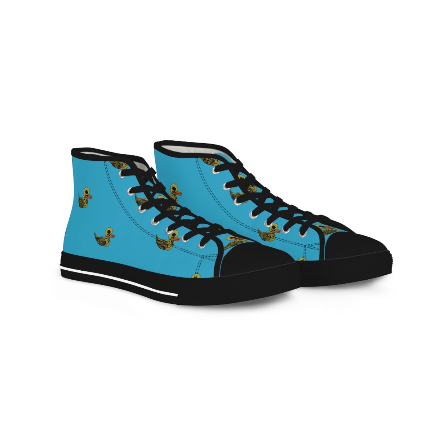 Skele-Rubber-Ducky Men's High Top Sneakers (blue)