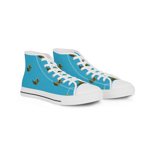 Skele-Rubber-Ducky Men's High Top Sneakers (blue)