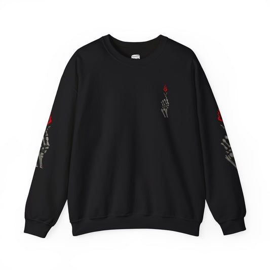 Skeleton Hand Love Sign Crewneck Sweatshirt