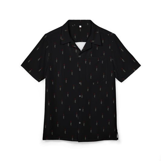 Skeleton Hand Love Sign Button-Down Shirt