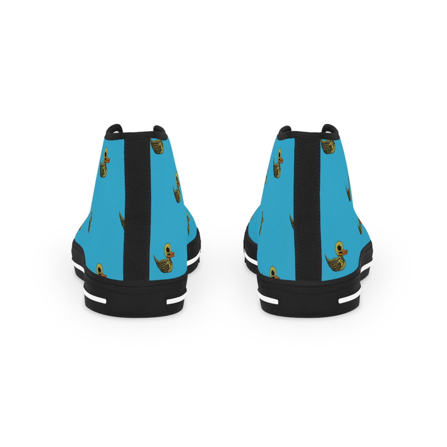 Skele-Rubber-Ducky Men's High Top Sneakers (blue)