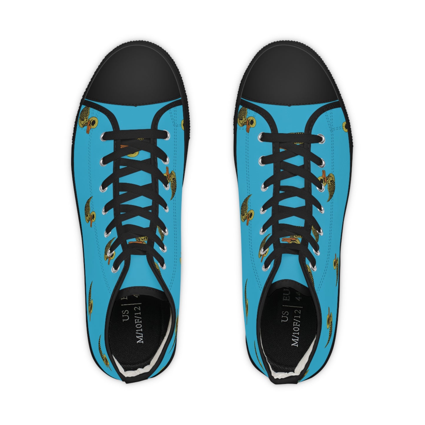Skele-Rubber-Ducky Men's High Top Sneakers (blue)