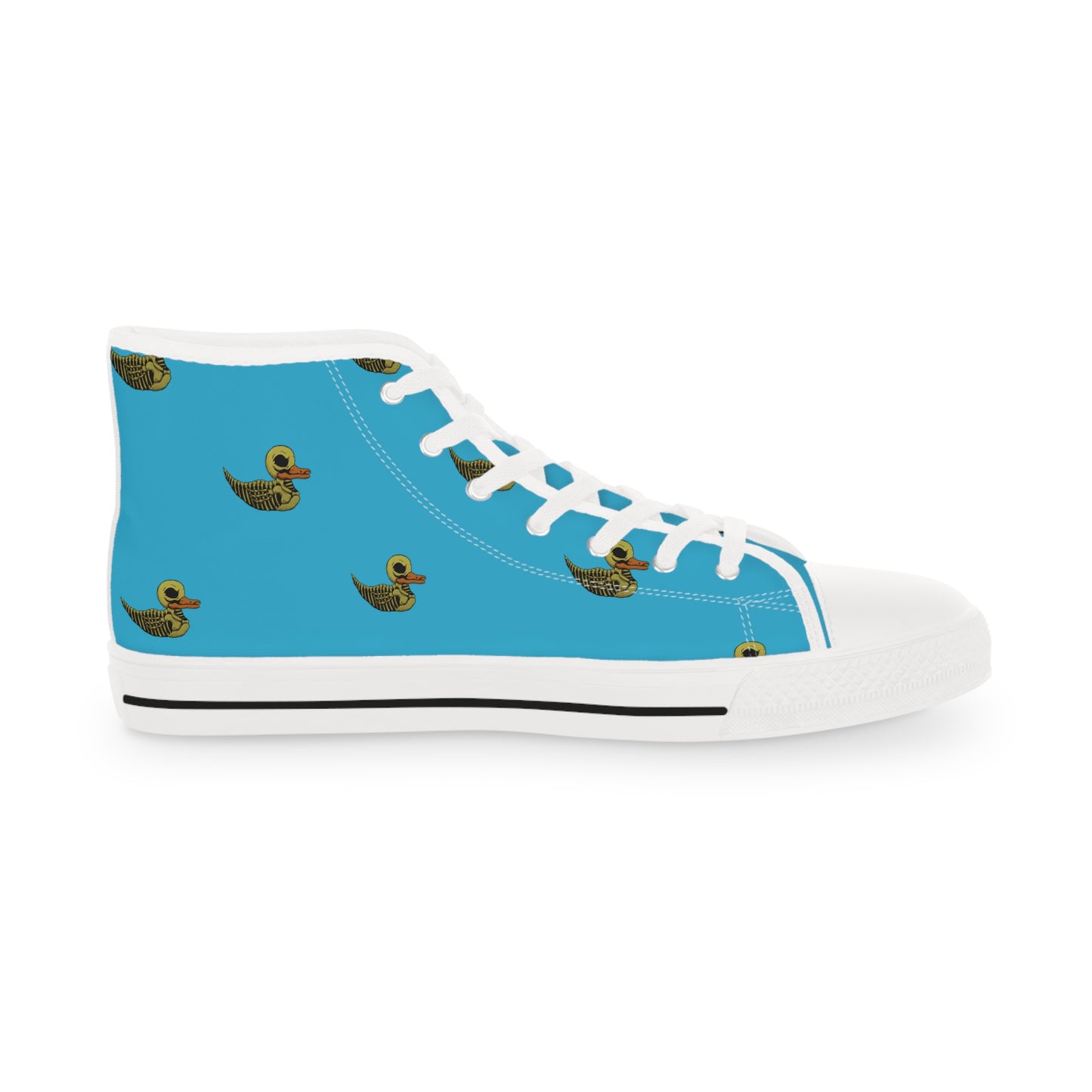 Skele-Rubber-Ducky Men's High Top Sneakers (blue)
