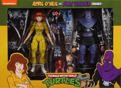 NECA Teenage Mutant Ninja Turtles April O'Neil vs. Foot Soldier (Bashed) 2-Pack.