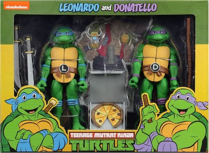 NECA Teenage Mutant Ninja Turtles Leonardo & Donatello 7-inch scale action figure 2-pack