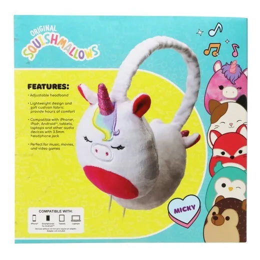 Squishmallow plush wired headphones Micky