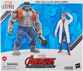 Avengers 60th Anniversary Marvel Legends Gray Hulk and Dr. Bruce Banner 6-Inch Action Figures